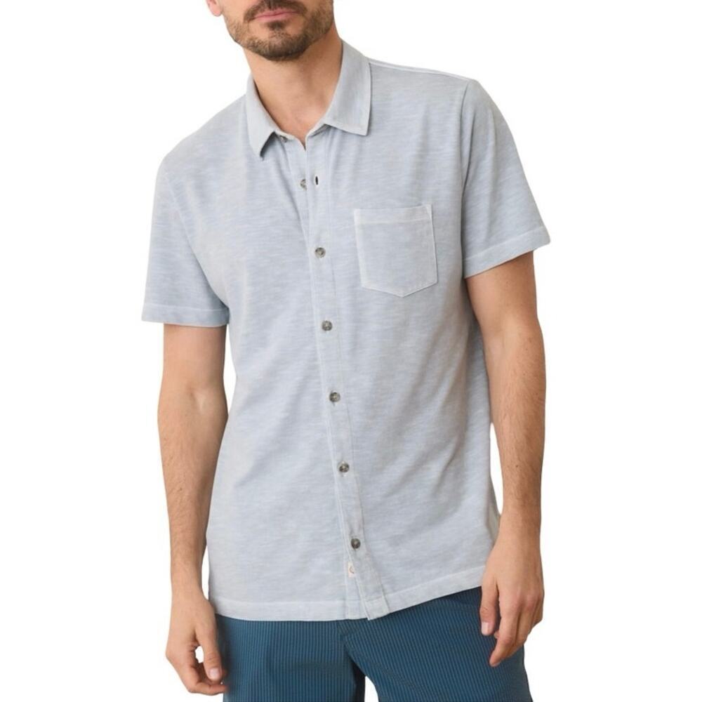 Marine Layer Men’s Vintage Heavy Slub Button Down Shirt Light Gray Size Xxl